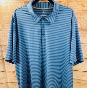 Adidas Men's Blue Striped Polo Shirt Size 2XL